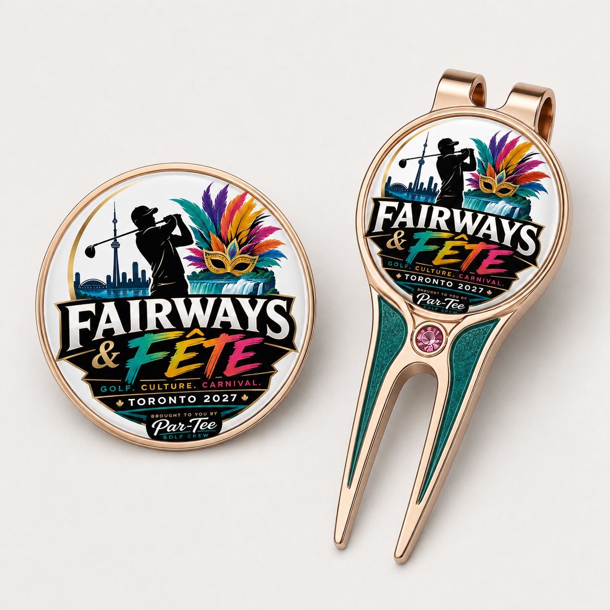 Fairways & Fête Toronto 2027 Rose Gold Marker Set